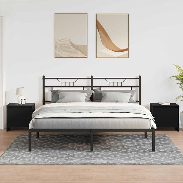 vidaXL Nachtkastjes 2 st 45x34x44,5 cm bewerkt hout zwart