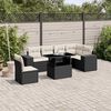 vidaXL 7-delige Loungeset met kussens poly rattan zwart