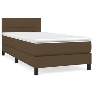 vidaXL Boxspring met matras stof donkerbruin 80x200 cm