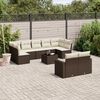 vidaXL 10-delige Loungeset met kussens poly rattan bruin