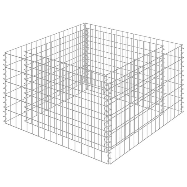 vidaXL Gabion plantenbak verhoogd 90x90x50 cm gegalvaniseerd staal