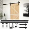 vidaXL Schuifdeur 90 x 210 cm Massief grenenhout Naturel en Zwart