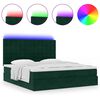 vidaXL Ottoman bed met matrassen en LED's 200x200cm fluweel
