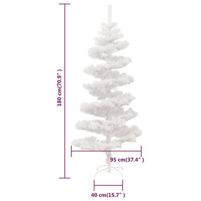 vidaXL Kunstkerstboom met verlichting en standaard 180 cm PVC wit