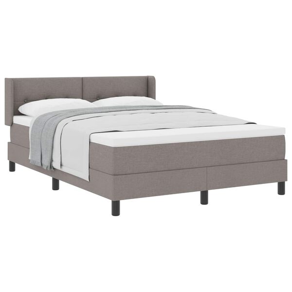 vidaXL Boxspringbed met matras Taupe 190 x 140 cm Polyester