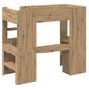 vidaXL Loft Bedframe met Bureau Artisan Eiken 90 x 200 cm Bewerkt hout