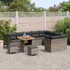 vidaXL Tuin Sofa Set 12 pcs Grijs Poly rattan en gepoedercoat staal