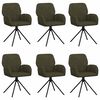 vidaXL Draai Eetstoelen 6 st Nep Suede Leer Legergroen 54 x 55 x 86 cm