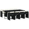 vidaXL 9-delige Tuinset poly rattan zwart