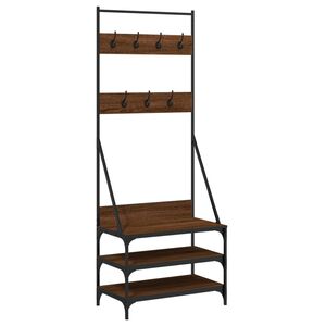 vidaXL Kledingrek met schoenenrek 70x40x184 cm bruin eikenkleur