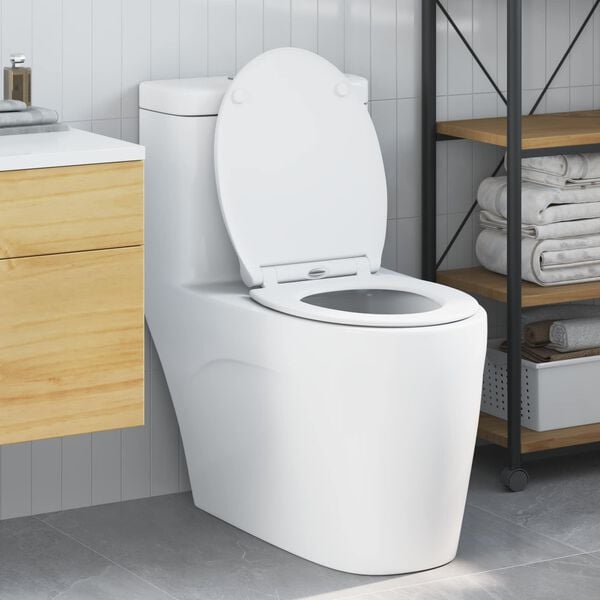 vidaXL Toiletzitting Wit 47 x 37,5 x 3,8 cm Duroplast