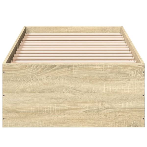 vidaXL Bedframe zonder matras hout sonoma eikenkleurig 75x190 cm