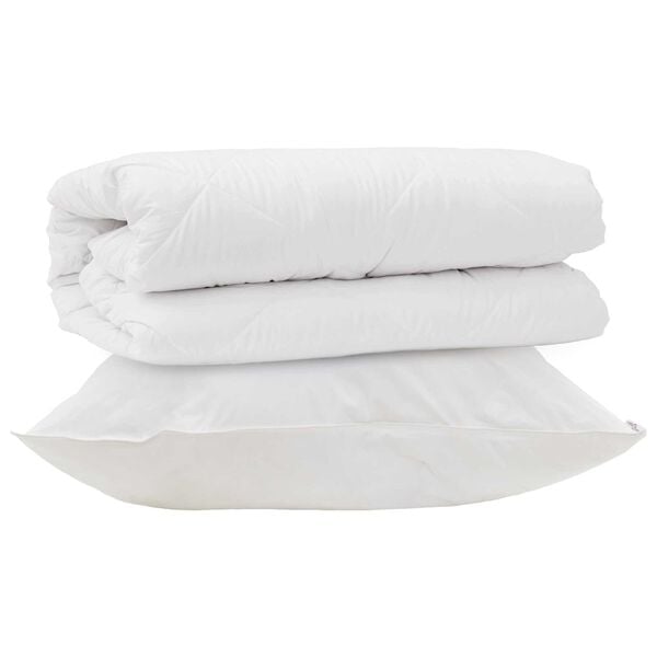 vidaXL Dekbed Set met kussen 2 pcs Wit Microfibre