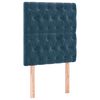 vidaXL Boxspring met matras fluweel donkerblauw 80x200 cm