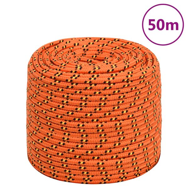 vidaXL Boottouw 6 mm 50 m polypropyleen oranje