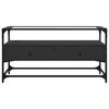 vidaXL Tv-meubel met glazen blad 98x35x51 cm bewerkt hout zwart