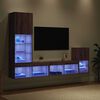 vidaXL TV Wandmeubels met LED-striplichten Artisan Eiken Bewerkt hout