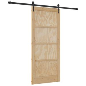 vidaXL Schuifdeur ORKDAL Naturel 86 x 198,5 cm Massief grenenhout