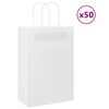 vidaXL Papieren zakjes 50 st met hengsels 21x11x31 cm wit