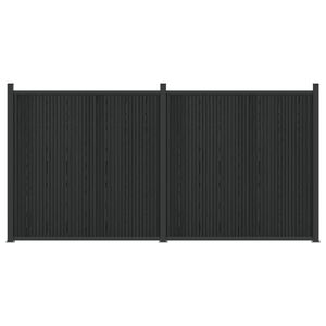 vidaXL Hekpaneel 2 st 355 x 186,5 cm WPC en Aluminium Zwart