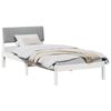 vidaXL Bedframe Wit en lichtgrijs 90 x 190 cm Massief grenenhout