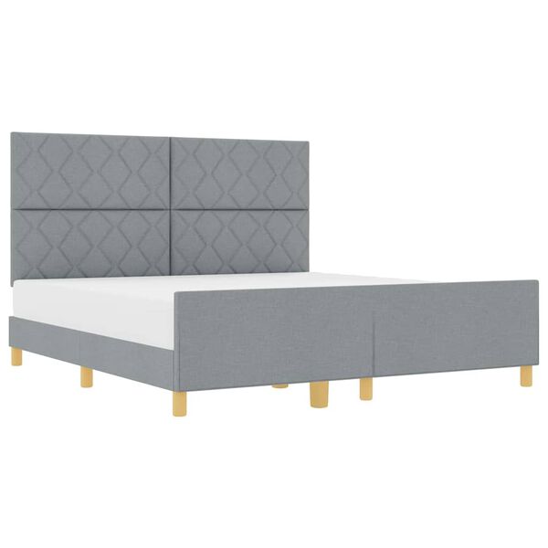 vidaXL Bedframe met hoofdeinde Lichtgrijs 180 x 200 cm Stof