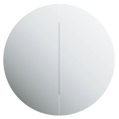vidaXL Badkamerkast met ronde spiegel en LED 47x47x17,5 cm grijs