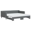vidaXL Slaapbank onderschuifbed matrassen 90x190 cm stof donkergroen