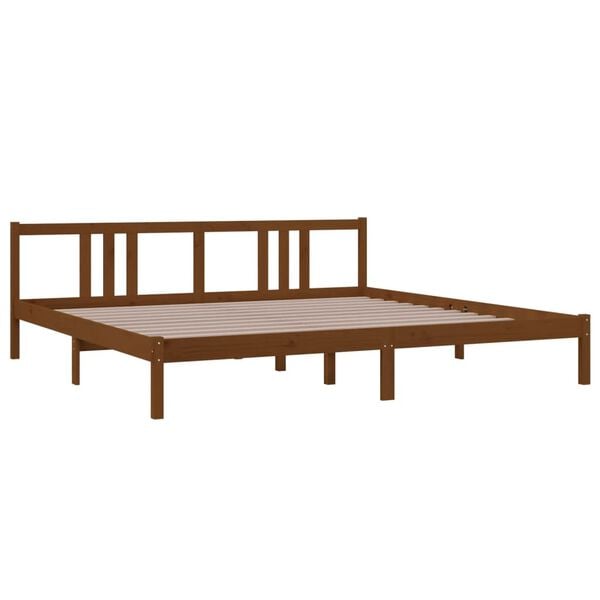 vidaXL Bedframe massief hout honingbruin 200x200 cm