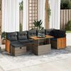 vidaXL 5-delige Loungeset met kussens poly rattan grijs