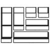 vidaXL 6-delige Wandschappenset met stangen bewerkt hout zwart