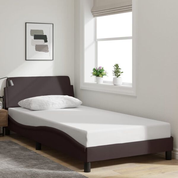vidaXL Bedframe "Dover" 100x200 cm stof donkerbruin