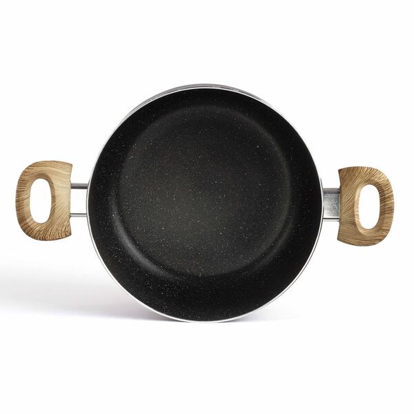 Livoo Steelpan steen & hout-look 24 cm 4 L aluminium