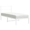 vidaXL Bedframe met hoofdbord metaal wit 80x200 cm