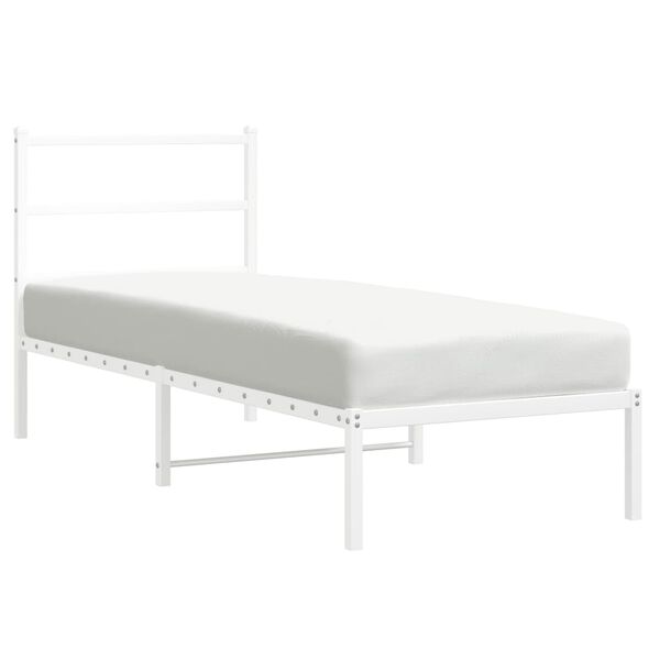 vidaXL Bedframe met hoofdbord metaal wit 80x200 cm