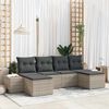 vidaXL Tuin Sofa Set met kussen 6 pcs Lichtgrijs poly rattan