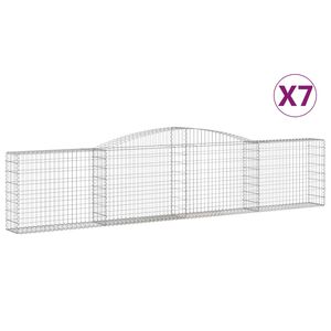 vidaXL Schanskorven 7 st gewelfd 400x30x80/100 cm ijzer