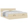 vidaXL Ottoman bed met matrassen 200x200cm stof cr&egrave;mekleurig