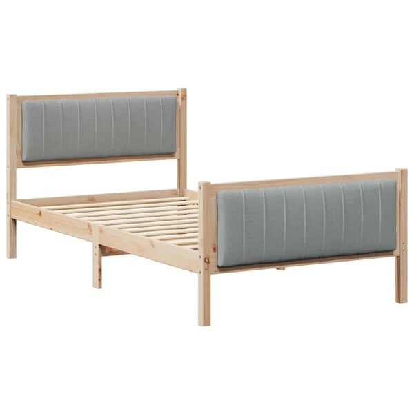 vidaXL Bedframe Bruin en lichtgrijs 100 x 200 cm Massief grenenhout