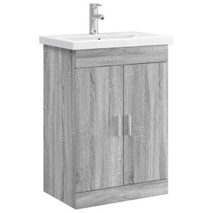 vidaXL Badkamermeubelset Grijs Sonoma 61 x 40 x 84,5 cm Bewerkt hout