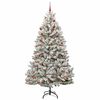 vidaXL Kunstkerstboom met 300 LED Groen en Wit 210 cm PVC en Metaal