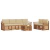 vidaXL Sofa-Sets 7 pcs Natuurlijk en Beige Massief Acaciahout