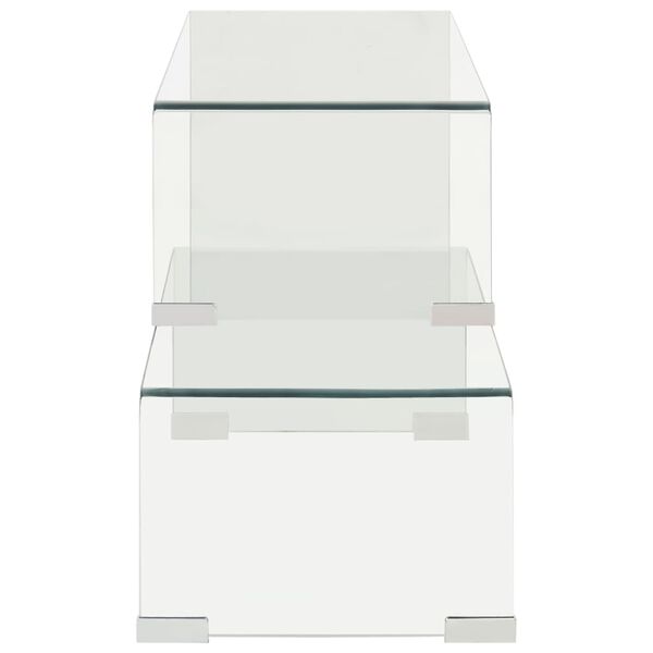 vidaXL 2-delige salontafelset 90x30x20/110x30x40 cm gehard glas