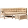 vidaXL 4-delige Loungeset massief grenenhout