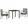 vidaXL Tuin eettafelset 5 st Grijs en zwart Rattan