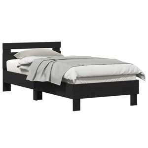 vidaXL Bedframe Zwart Eiken 203 x 95 x 70 cm Bewerkt hout