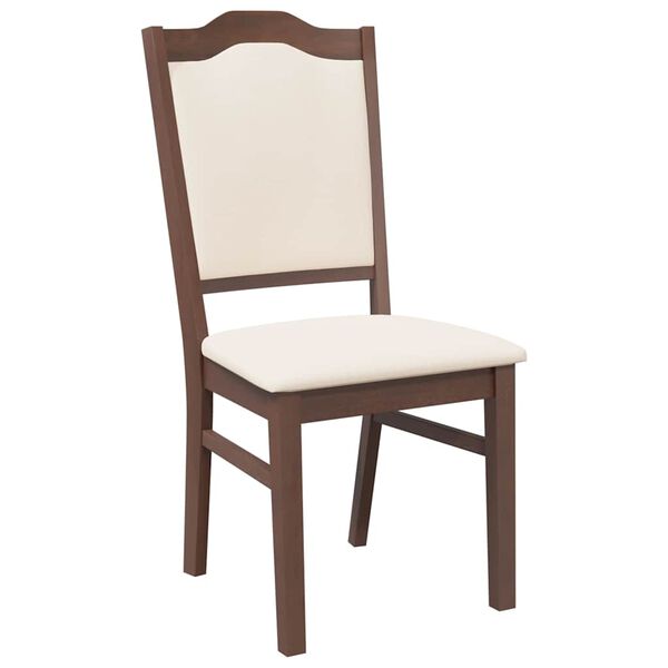 vidaXL Eetkamerstoelen met kussens 2 stuks bruin massief hout rubber