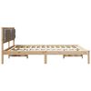 vidaXL Bedframe met hoofdeinde Taupe 200 x 200 cm Massief grenenhout