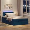 vidaXL Bed poef met matras en LED's 120x190 cm stof blauw