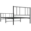 vidaXL Bedframe met hoofd- en voeteneinde metaal zwart 100x190 cm